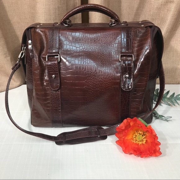 Handbags - NEver used large faux leather tote/travel bag